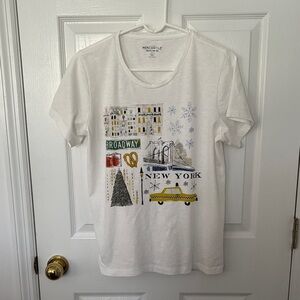 J.Crew Mercantile White Collector Tee New York size large
